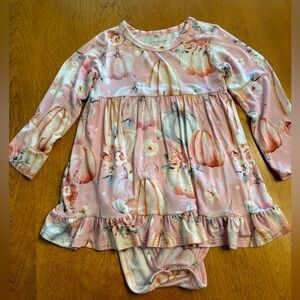 Posh Peanut Talena Long Sleeve Ruffled Bodysuit Dress